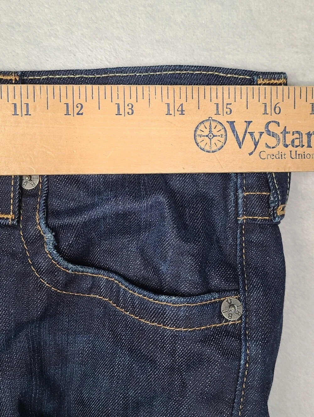 True Religion Ricky Relaxed Straight Jeans Mens 31 Fits 32x34 Blue Flap Pockets